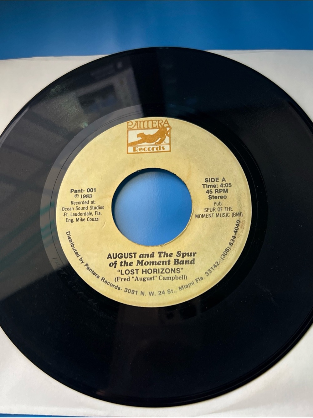 45 AUGUST SPUR OF MOMENT BAND “Lost Horizons”Indie Pressing 1983